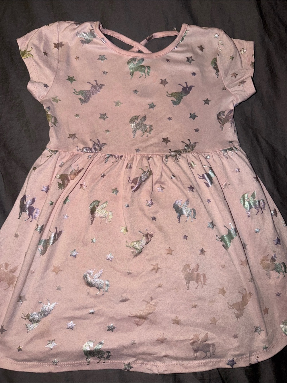 Freestyle Pink Unicorn & Star Short Sleeve Dress